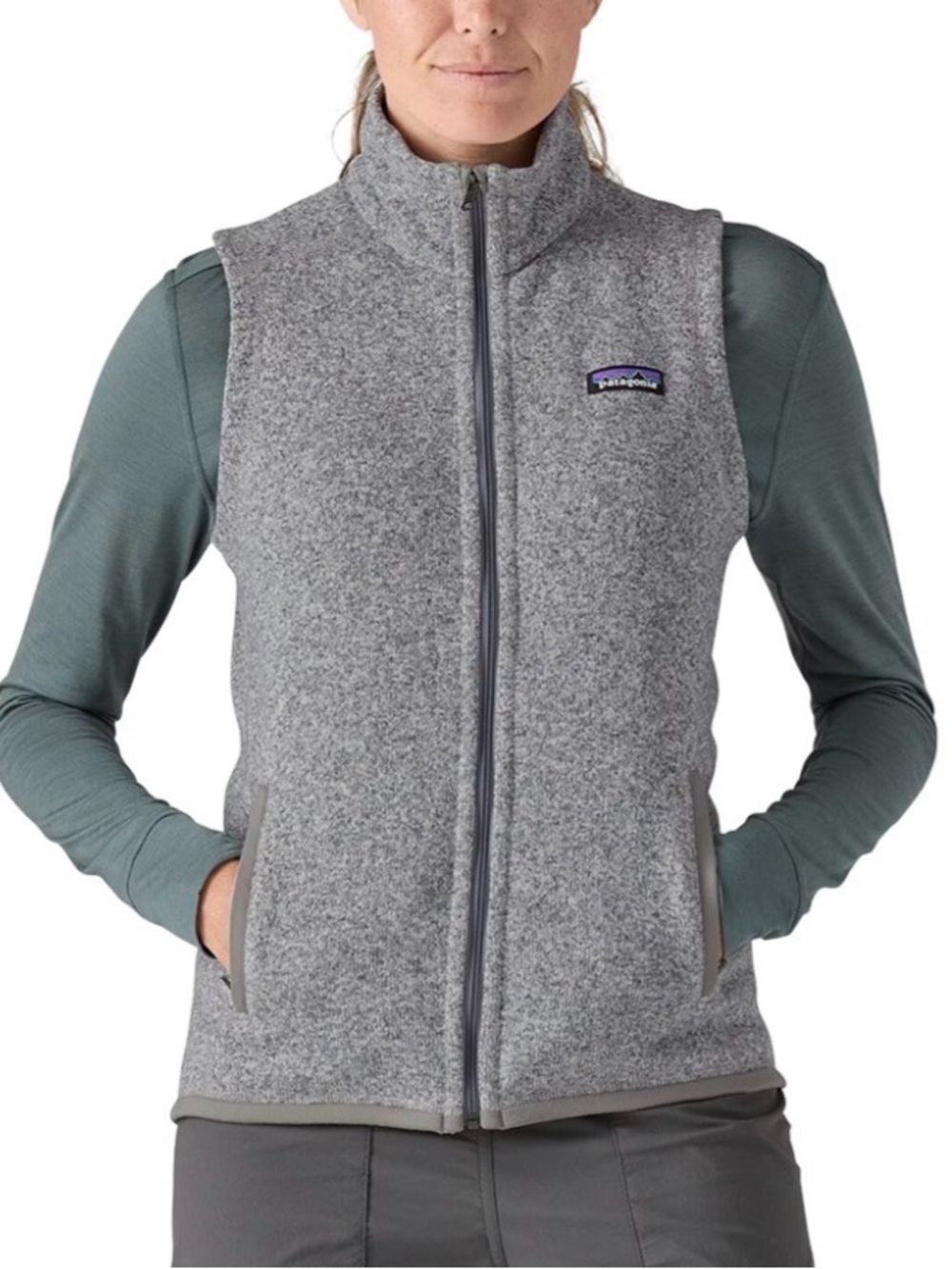 Patagonia Better Sweater Gray Heather Fleece Vest Womens Small